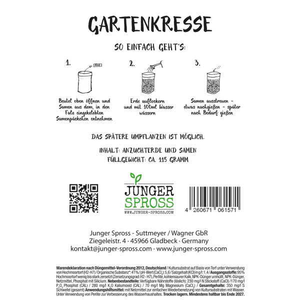 Meine erste Kresse (Gartenkresse)