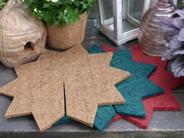 ProFlora® Kokosfaser Mulchscheibe Topfabdeckung Stern Ø 37cm natur 1 Stück